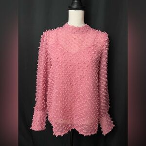 Listicle Pink Textured Blouse